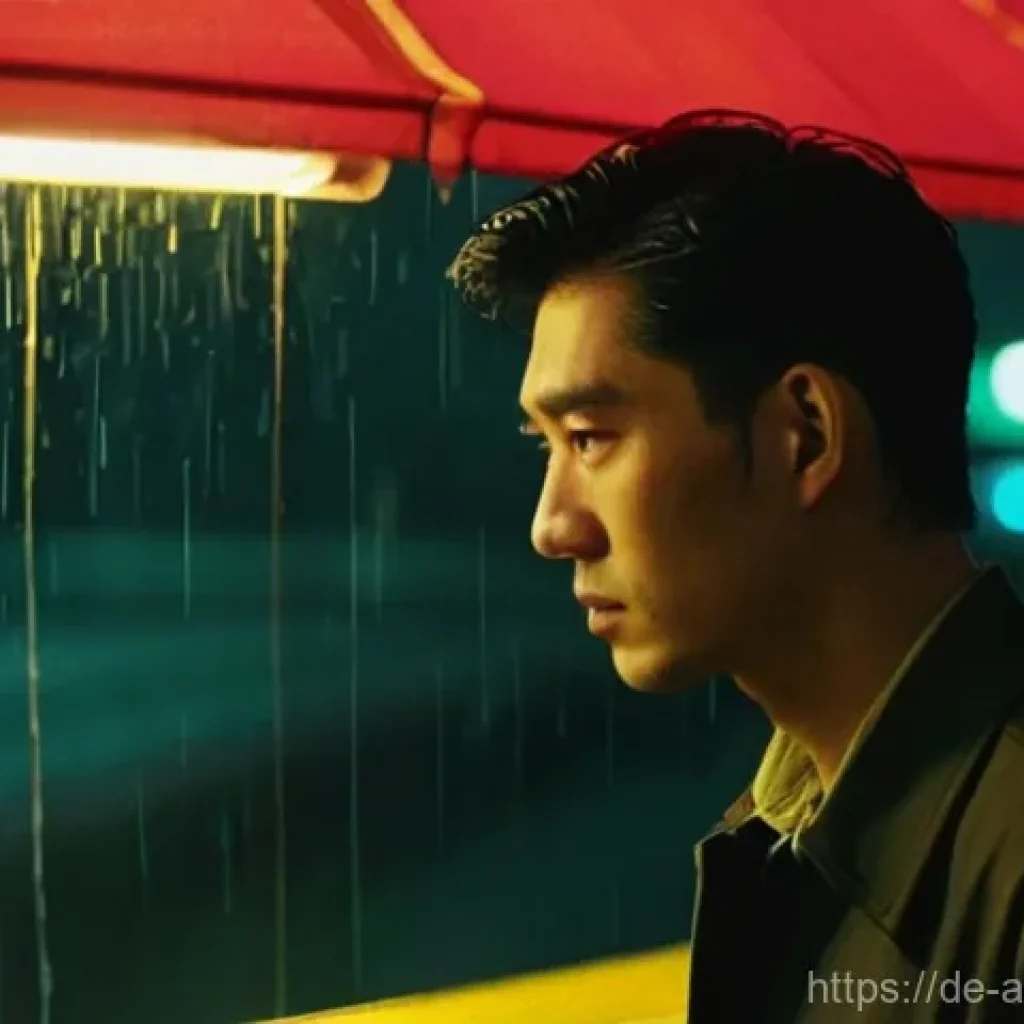왕가위의  아비정전  영화 속 숨은 장면 - **Prompt 1: The Restless Soul in 60s Hong Kong Night**
    "A lonely young man, reminiscent of Yuddy...