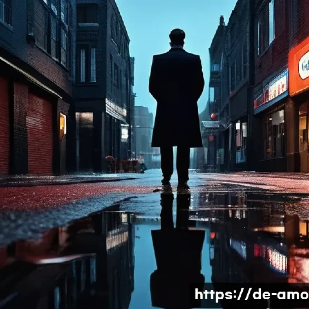 홍콩영화  첩혈풍운  영화 포스터 분석 - **A Solitary Reflection**
    A cinematic, highly detailed portrait of a male figure in his late 30s...