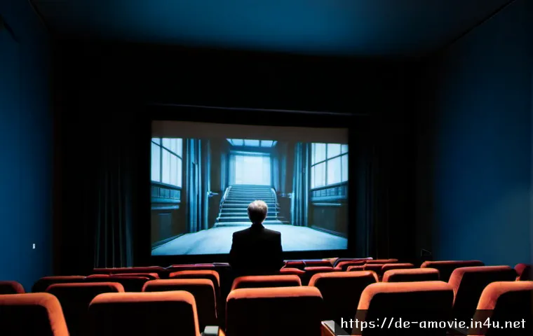 Home 17 기타노 다케시 감독 작품 소개 - Photorealistic cinematic scene inside a quiet independent cinema in Berlin, an older Japanese film d...